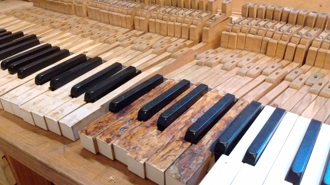 Changement des revêtements de clavier Grotrian Steinweg droit