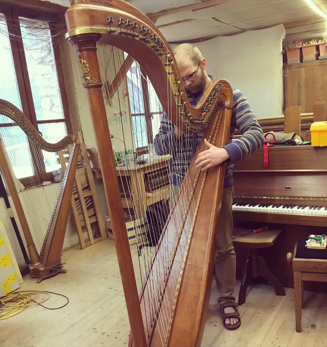 restauration harpe chromatique PLEYEL LYON