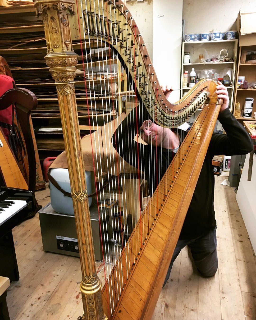 Restauration réparation de harpe Erard