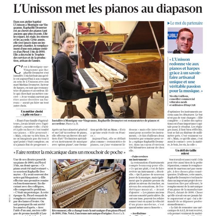trophee des services et de la production artisan de l'annee 2024 piano